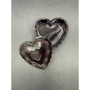 Vintage Avon Cape Cod Red Glass Heart Trinket Box